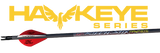Hawkeye text logo with arrow below