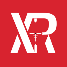 XR Logo, red background white letters with crosshairs