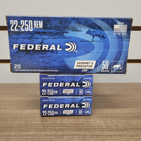 NEW Ammo 22-250 Rem 50gr JHP x60 #12124a87