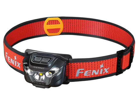 Orange and black strap-on flashlight for your head