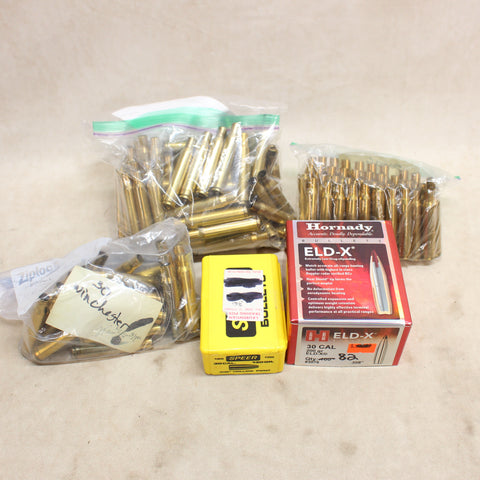 Bullets 30 Cal ELD-X & HP x168 w/ 30-06 Brass x159 #06195823
