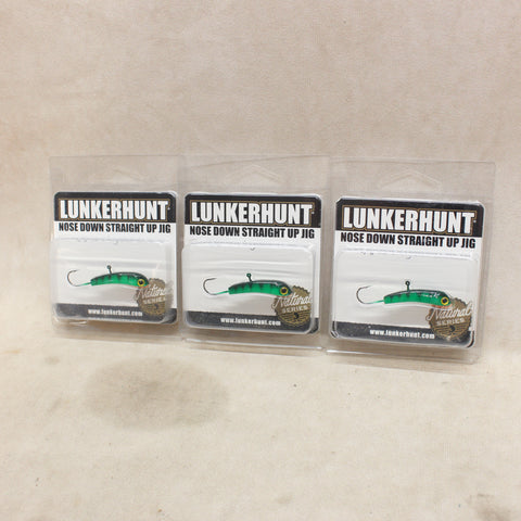 NEW Glow Firetiger 3/8oz Nose-Down Straight-Up Jig x3 #11245860