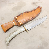 Vintage 8" Stag Bowie Knife w/ Sheath #05276807