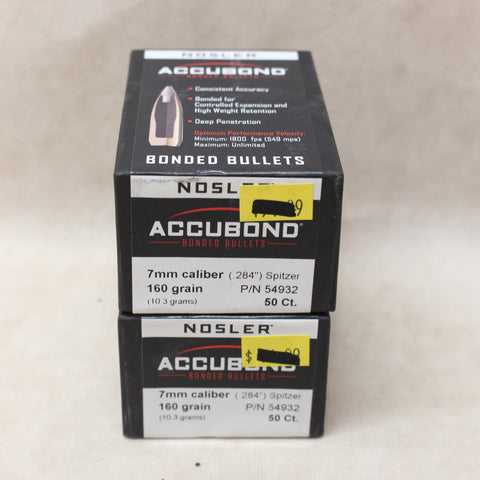 NEW Bullets 7mm 160gr AccuBond x100 #11265a76