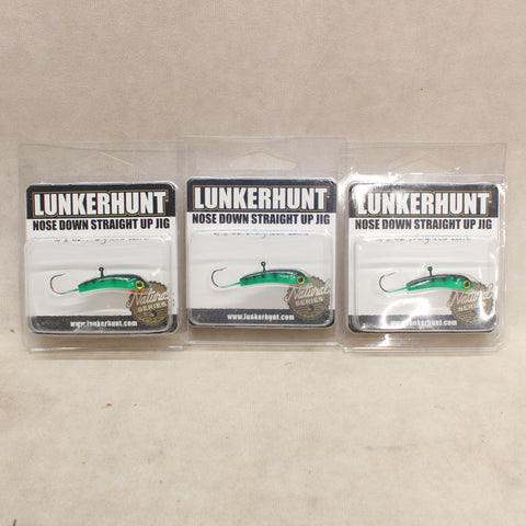 NEW Glow Perch 3/8oz Nose-Down Straight-Up Jig x3 #10145811