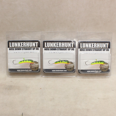 NEW Glow Firetiger 3/8oz Nose-Down Straight-Up Jig x3 #10145813