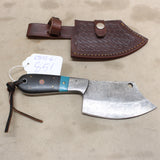 NEW 4.75" Damascus Mini-Cleaver w/ Sheath #08106851