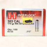 NEW Bullets 303 Cal 174gr RN InterLock x100 #05216adb