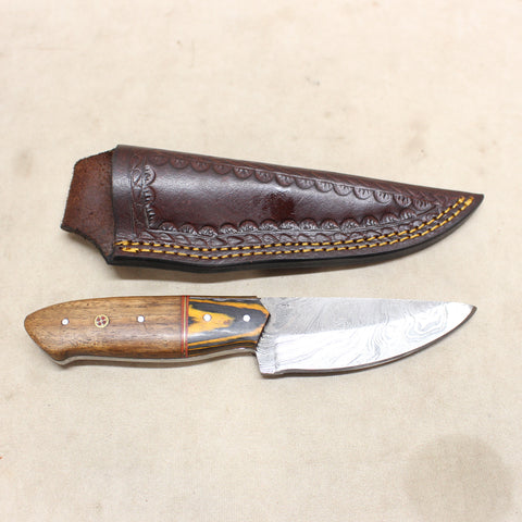 NEW 4" Damascus Straight Back Knife w/ Sheath #06305807