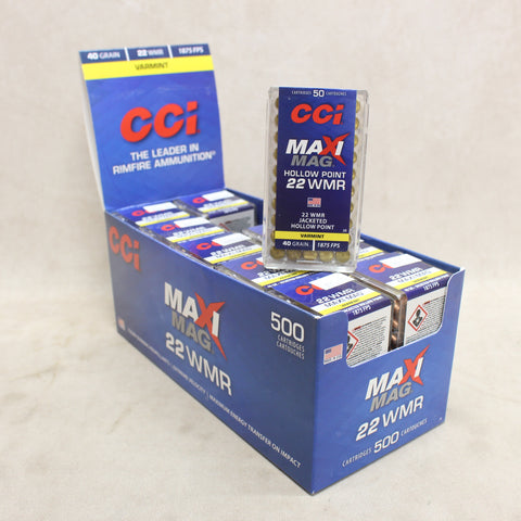 NEW Ammo 22WMR 40gr JHP Maxi-Mag x500 #12045aaf