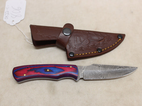 NEW 4" Damascus & Laminate Knife #05225806
