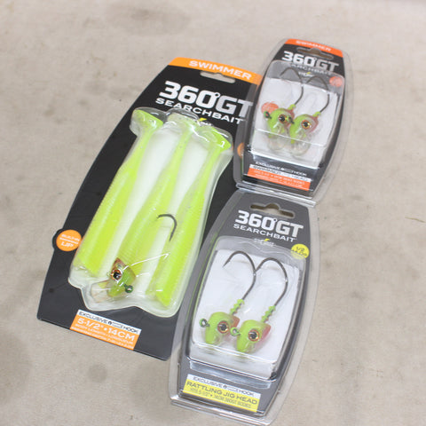 NEW 360°GT Searchbait 5.5" Lures with Extra Heads #10225001