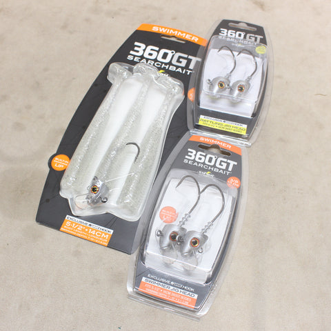 NEW 360°GT Searchbait 5.5" Lures with Extra Heads #10225002