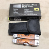 NEW Stainless Steel Multi-Tool w/ Wood Handle #08286ab4
