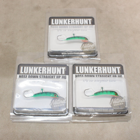 NEW Glow Perch 3/8oz Nose-Down Straight-Up Jig x3 #10275801