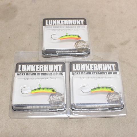 NEW Glow Firetiger 3/8oz Nose-Down Straight-Up Jig x3 #10275804