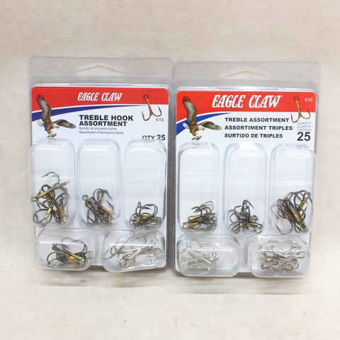 NEW Assorted Treble Hooks x50 #10275811