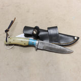 NEW 4.5" Damascus Clip Point Knife w/ Sheath #10285824