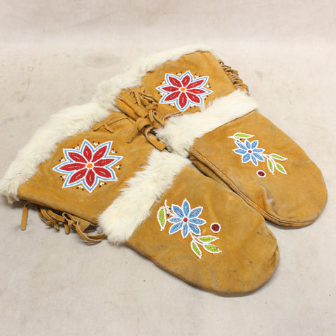 Beaded Leather Mittens #10295819