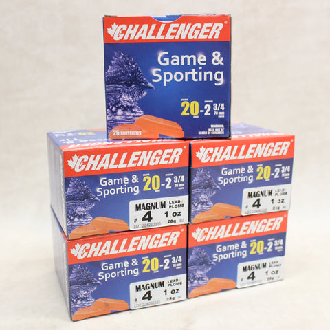 NEW Ammo 20Ga No.4 Lead x 125 #04085010