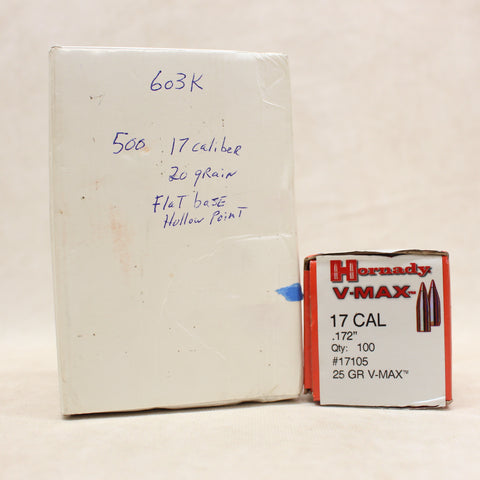Bullets 17 Cal HPFB & V-Max x600 #04085836