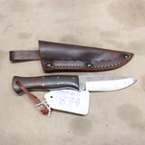 NEW 3.75" Damascus Drop Point Knife w/ Sheath #09096833