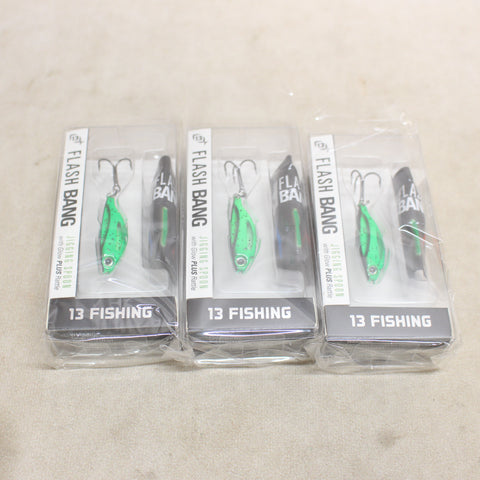 NEW Radioactive Pickle Flash Bang Jigging Rattle Spoon x3 #09225840