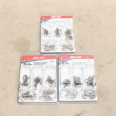 NEW Assorted Treble Hooks x75 #09225867