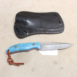 NEW 4.5" Damascus Straight Back Knife w/ Sheath #04296834