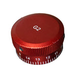 Red anodized turret cap