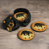 bear coaster set with holder