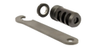 Black muzzle brake with lock ring and wrench 