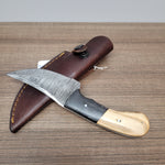 New Damascus Trailing-Point Knife #12304006