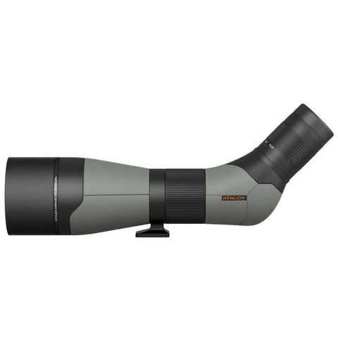 green and black spotting scope facing left