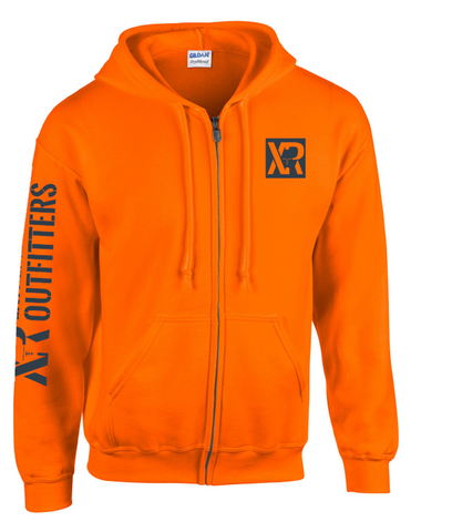 Extreme Range Outfitters safety orange zippered hoodies