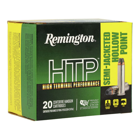 Box of remington HTP pistol ammunition